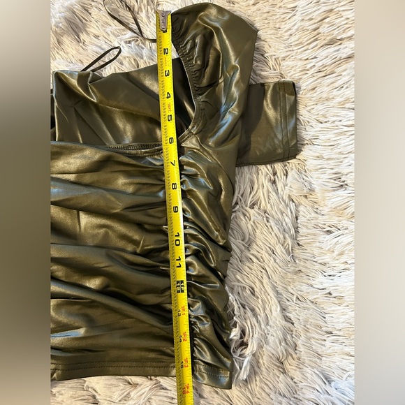 Fiestar 2-piece Army Green Ruched‎ Bodycon Crop Top Skirt Party Outfit Medium - Picture 9 of 13